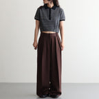 Border Polo Tops #C/GRY [12610606]