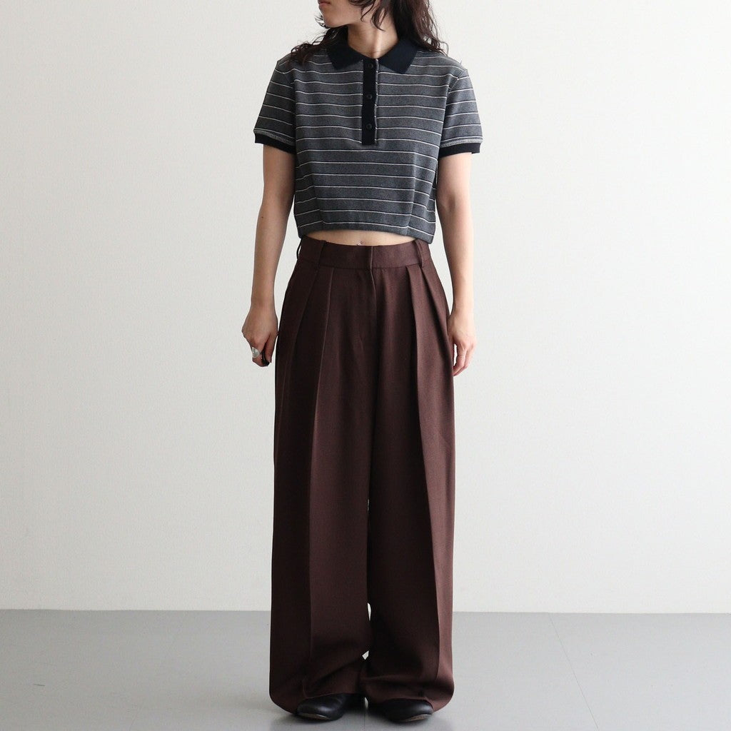 Border Polo Tops #C/GRY [12610606]