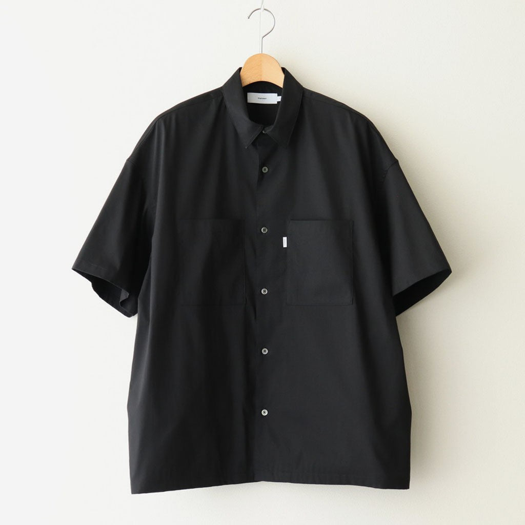 Solotex Twill S/S Oversized Box Shirt #BLACK [GM252-50001B]