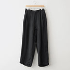 VIS/LI BRIGHT TWILL WIDE EASY TROUSERS #BLACK [ST.1466]