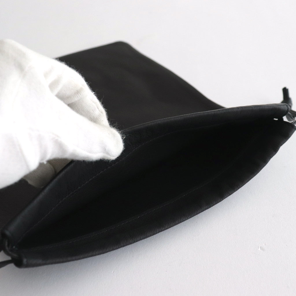 Double Faced DRAWSTRING POUCH : L #BLACK [DA76]