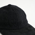 ウールヘリンボーン生地縮絨×レザー キャップ #CHARCOAL [HR-K601-051]