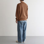 Stripe Mesh Knit Shirt #Brown [2501-008]