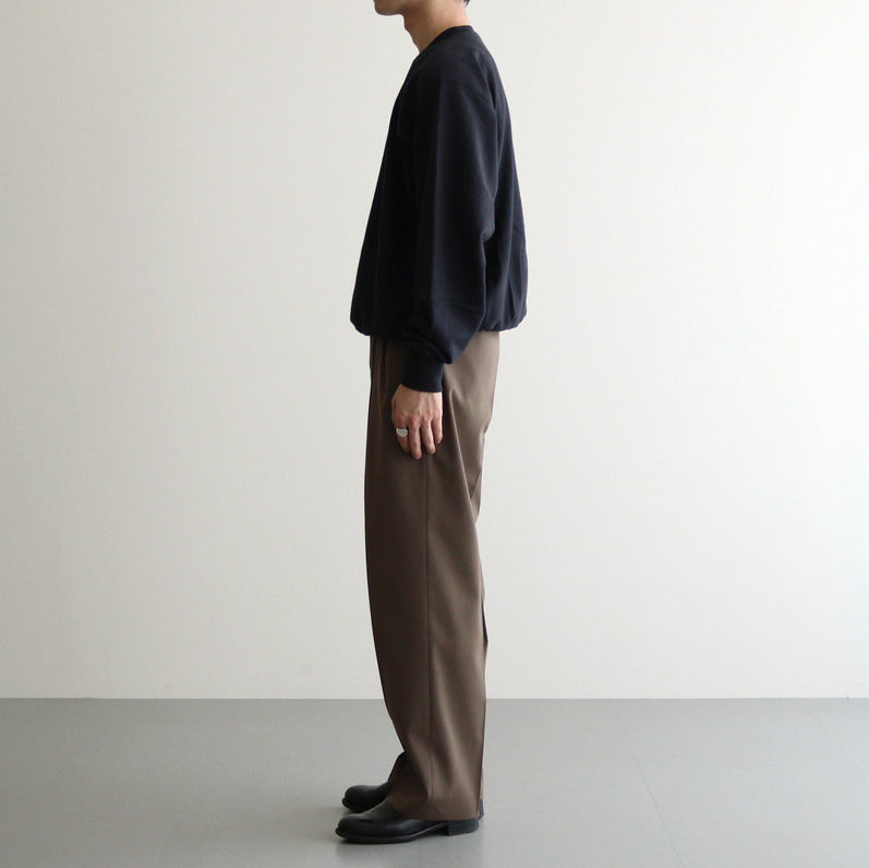 LIGHT WOOL MAX GABARDINE TWO-TUCK SLACKS #TOP BROWN [A24AP03MG]