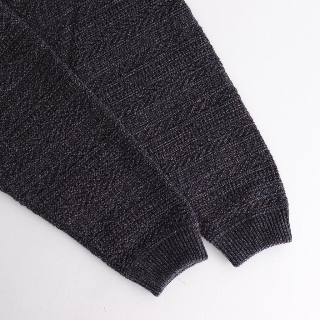 Fair Isle Links Knit #Navy [2403-005]