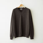 COTTON YAK KNIT V-NECK SWEATER #BROWN [KRAGLW0200]