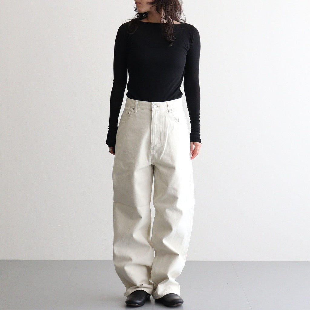 SUPER HIGH GAUGE SHEER RIB BOAT NECK L/S TEE #BLACK [A00T05HF]