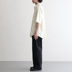 WASHED FINX TWILL BIG HALF SLEEVED SHIRT #VANILLA [A26SS03TN]