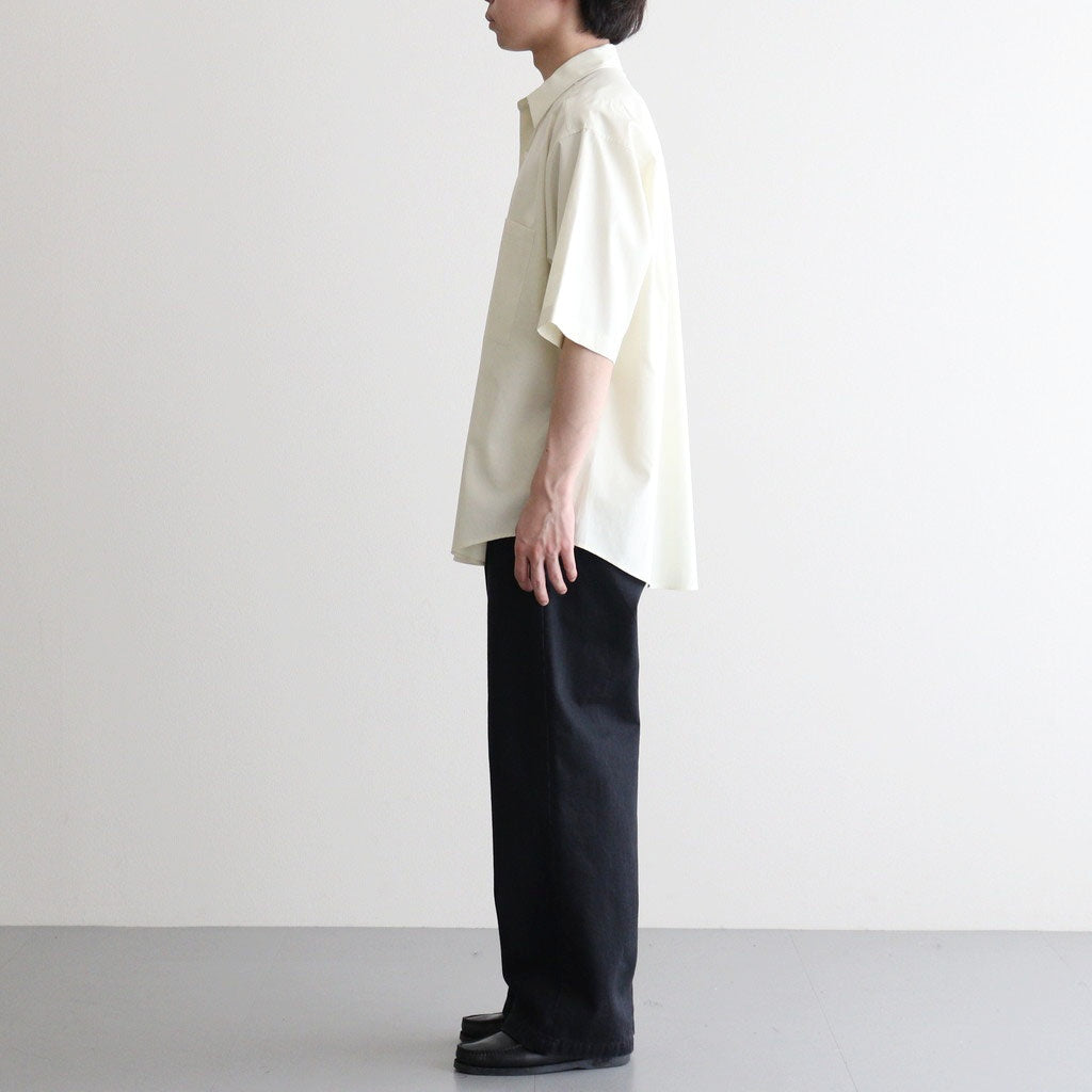 WASHED FINX TWILL BIG HALF SLEEVED SHIRT #VANILLA [A26SS03TN]