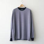 MICRO BORDER L/S TEE #WHITE×NAVY [FSC261-70168]