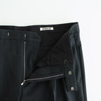 BLUEFACED WOOL TWO-TUCK SLACKS #CHARCOAL NAVY STRIPE [A25AP02BS]