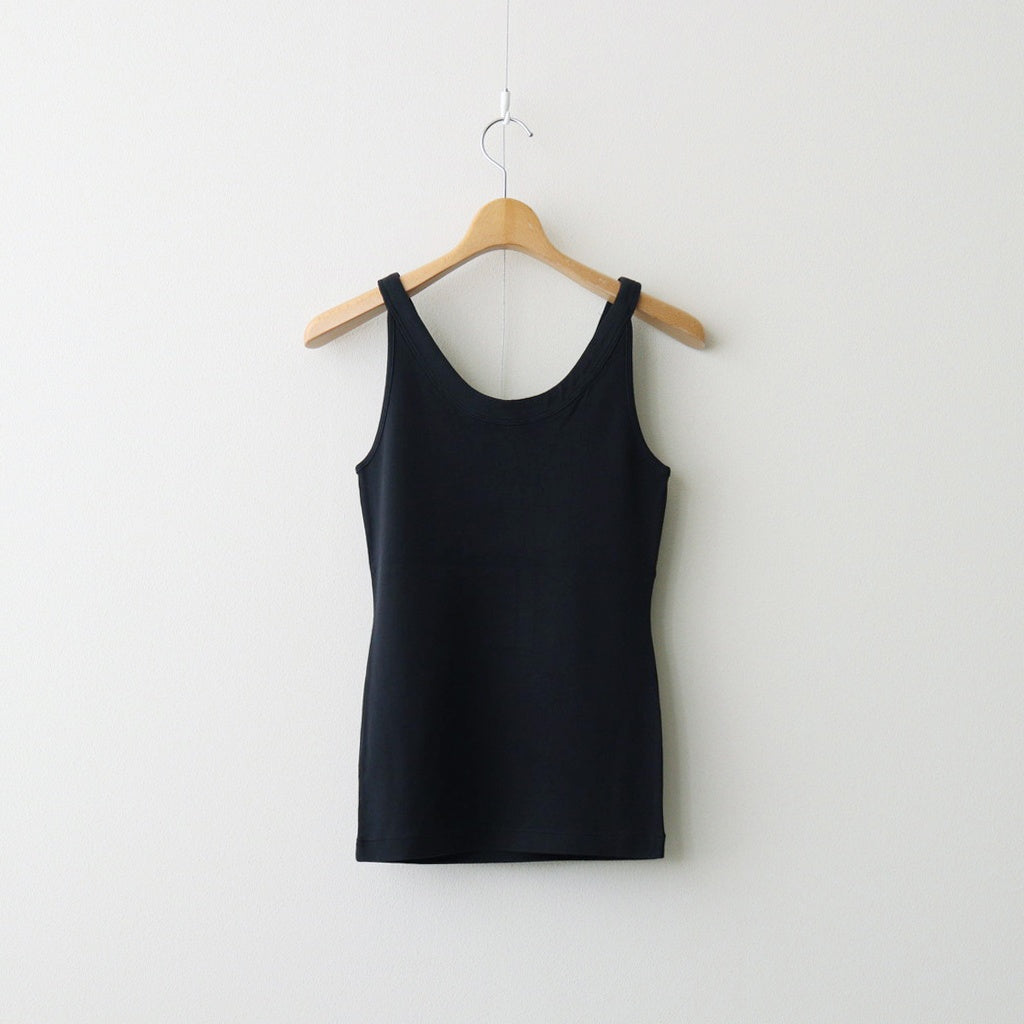 ORGANIC COTTON FINE RIB TANK #DARK NAVY [A26ST03OF]
