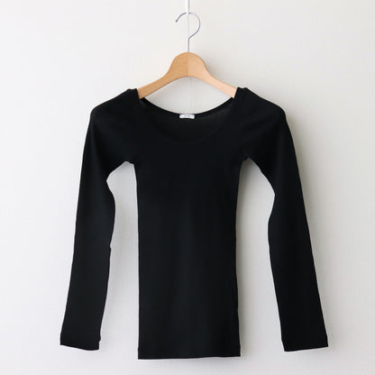 COMPACT RIB LONG SLEEVE T-SHIRT #BLACK [KKAGGM0021]