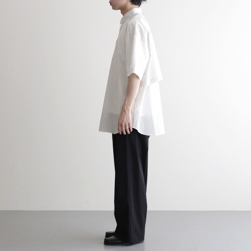 ショートスリーブトレンチシャツ #WHITE STRIPE [D126-T624]