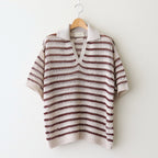 BORDER MESH KNIT SKIPPER POLO SHIRT #IVORY [YK25SS001010S]