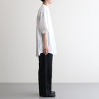BROAD S/S OVERSIZED BAND COLLAR SHIRT #WHITE [GM231-50083B]