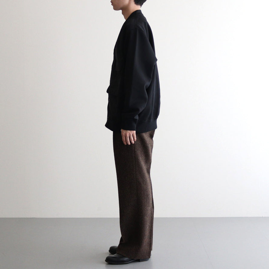 シルケット裏毛 カーディガン #BLACK [HN-T001-051]