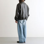 MOUTON COLLAR CALF ZIP JACKET #DARK BROWN [ST.1549]