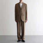 BLUEFACED WOOL TWO-TUCK SLACKS #BROWN CHECK [A25SP02BA]