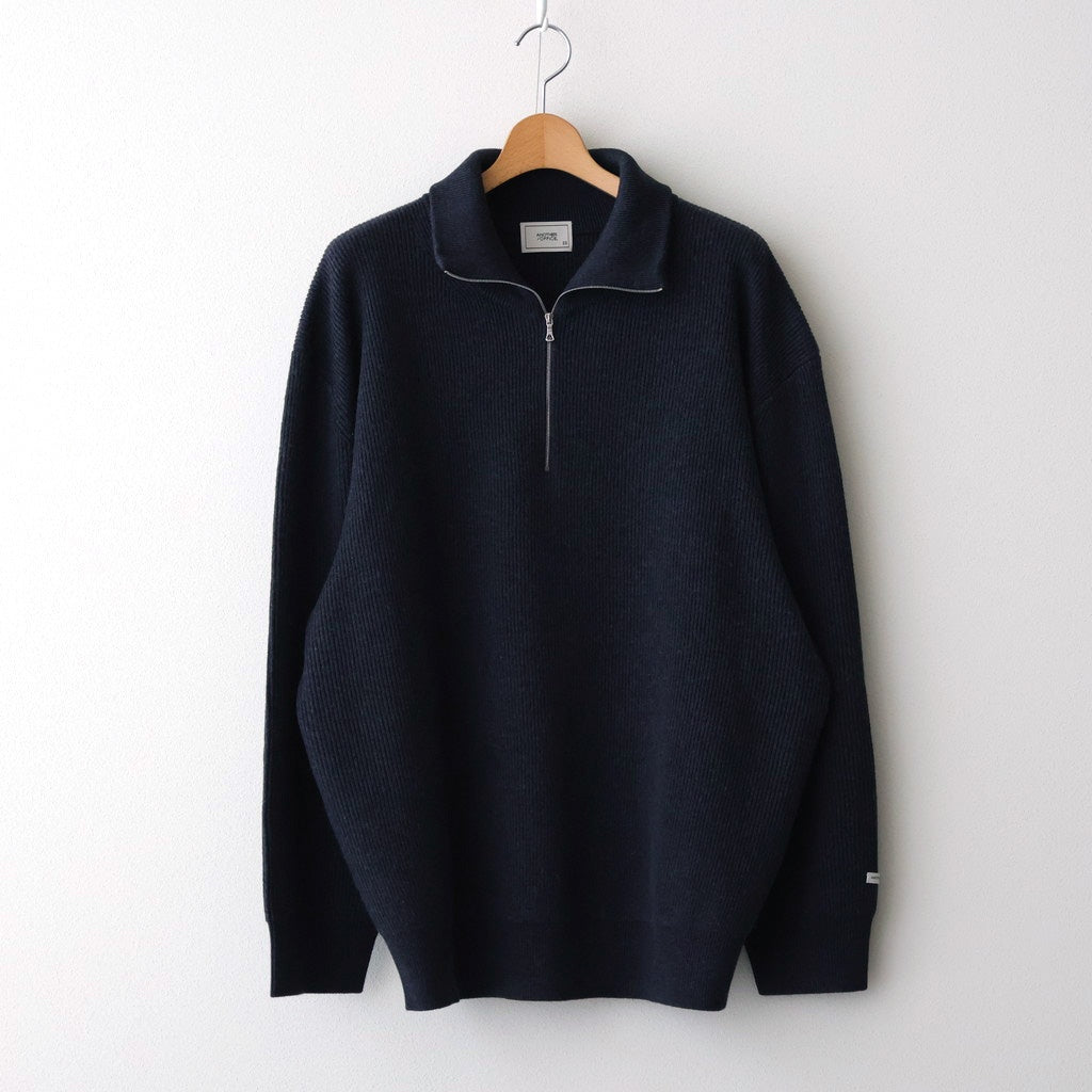 Volume Half Zip-up Knit #Onyx [AOEFKN006]