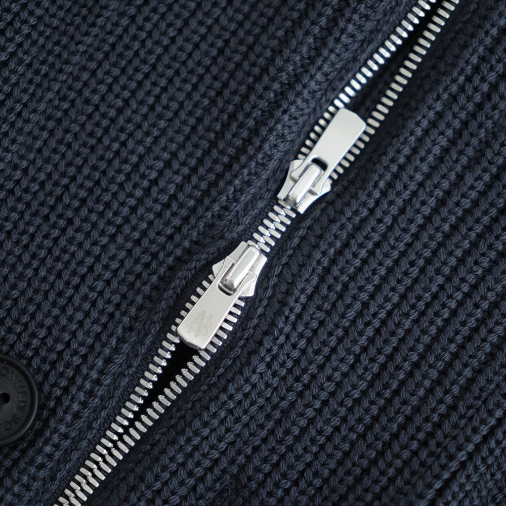 BATONER ウール梳毛片畔 Vネックカーディガン #CHARCOAL BLUE [HR-N002-051]