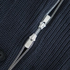 BATONER ウール梳毛片畔 Vネックカーディガン #CHARCOAL BLUE [HR-N002-051]