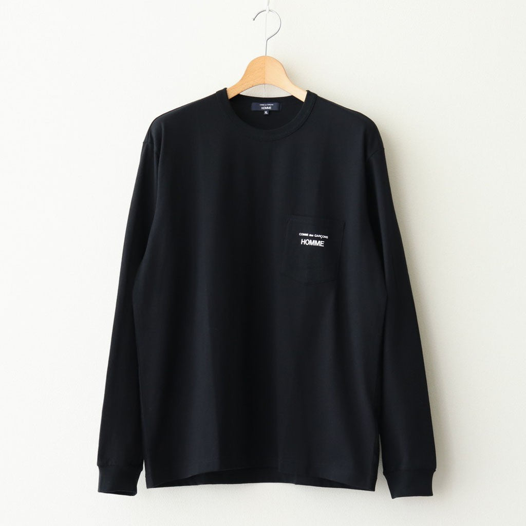 綿天竺 製品プリント長袖Tシャツ #BLACK [HP-T102-051]