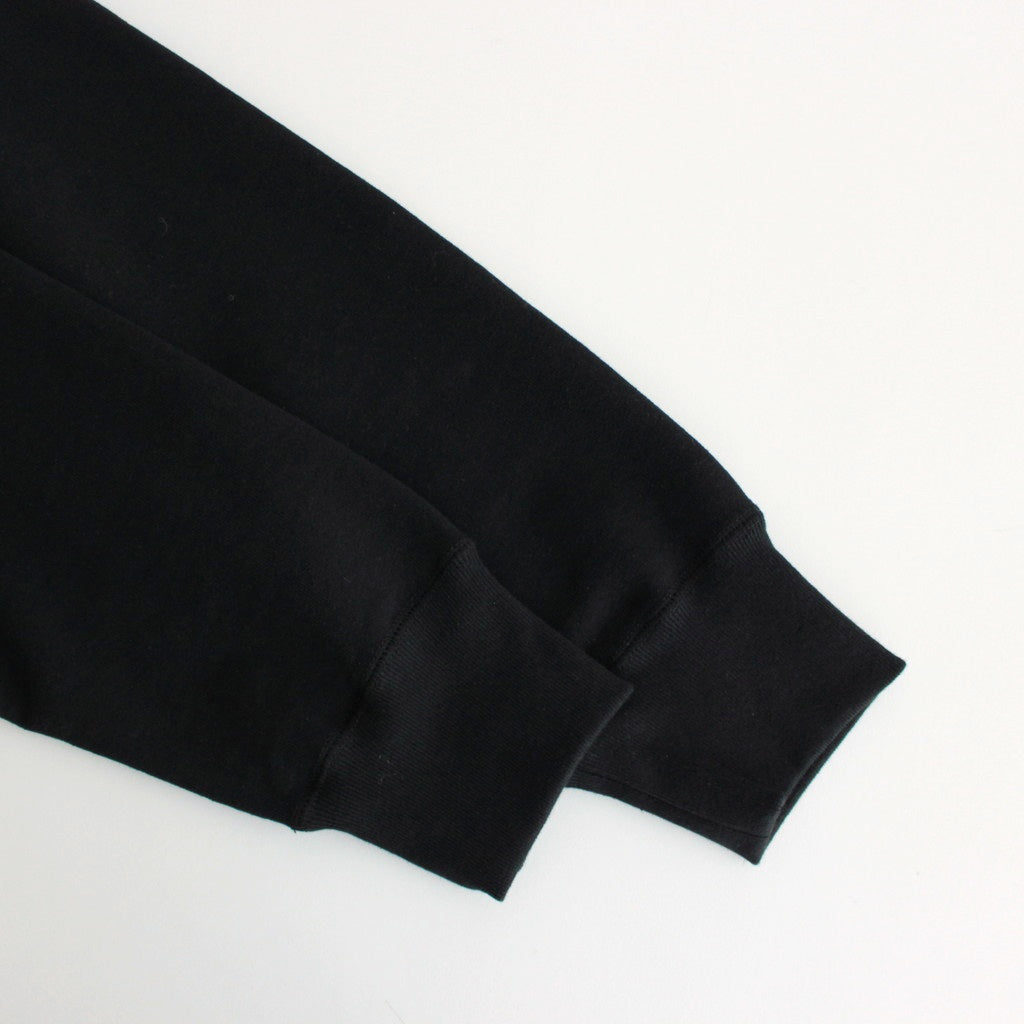 綿裏毛×綿ナイロンウェザー スウェット #BLACK [HO-T004-051]