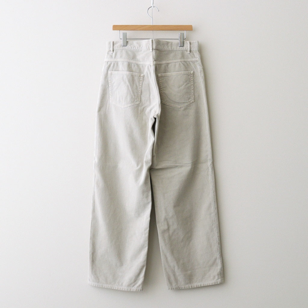 GARMENT-DYED FINX CORDUROY 5P WIDE PANTS #WHITE KHAKI [A26SP01FX]