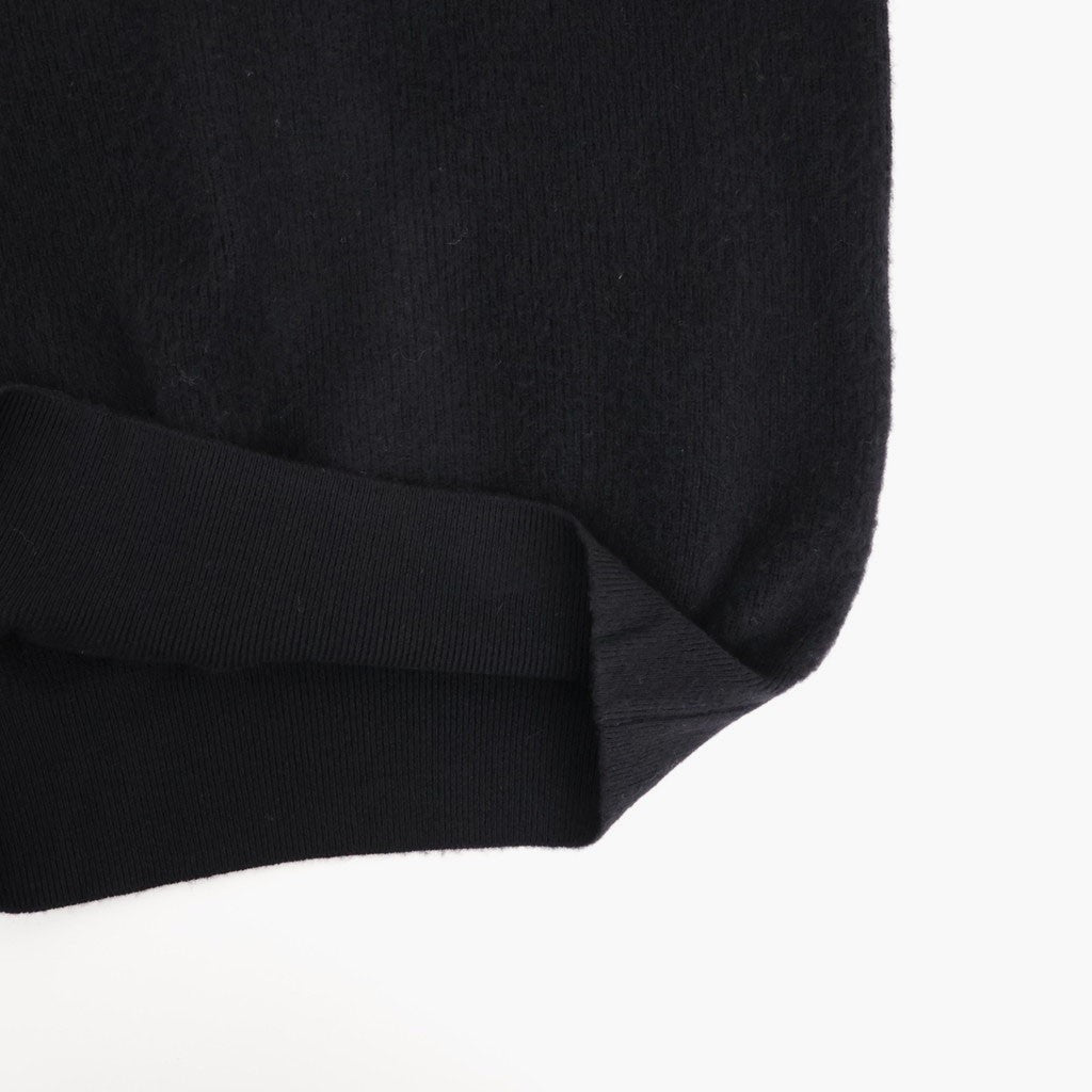 SUPER FINE WOOL MILLED KNIT CREW NECK LS #BLACK [ST.1639]