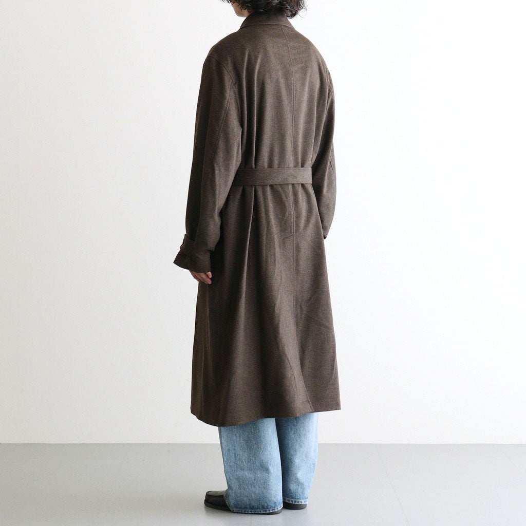WOOL DOESKIN OVERSIZED INVESTIGATED COAT #GREY BROWN [ST.1531]