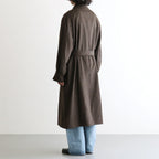 WOOL DOESKIN OVERSIZED INVESTIGATED COAT #GREY BROWN [ST.1531]