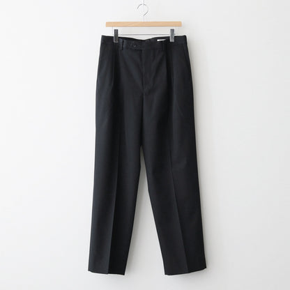 LIGHT WOOL MAX GABARDINE TWO-TUCK SLACKS #TOP BLACK [A25AP03MG]
