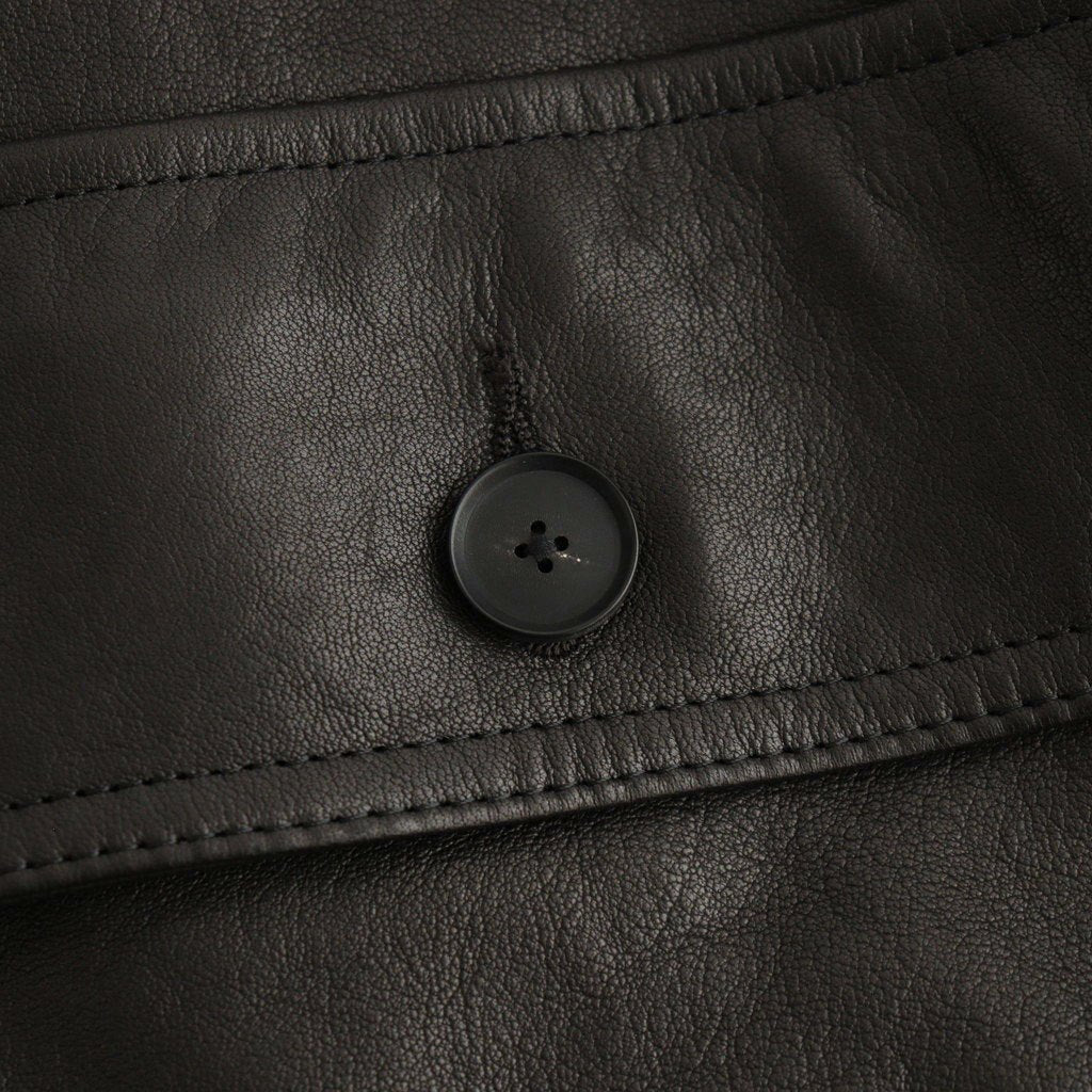 TEXTURED LAMB LEATHER BLOUSON #BLACK [A26AB01BL]