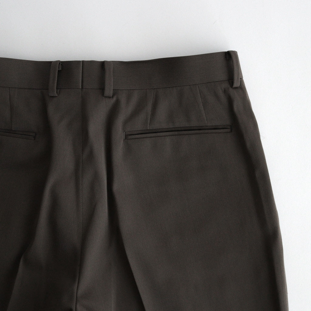 LIGHT WOOL MAX GABARDINE SLACKS #TOP BROWN [A24AP02MG]
