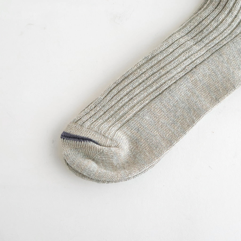 HEMP ORGANIC COTTON STRIPE SOCKS #GRAY/PURPLE HAZE [R1468-SS26]