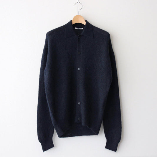 BABY SURI ALPACA SHEER KNIT SHIRT CARDIGAN #NAVY [A24AC01AK]