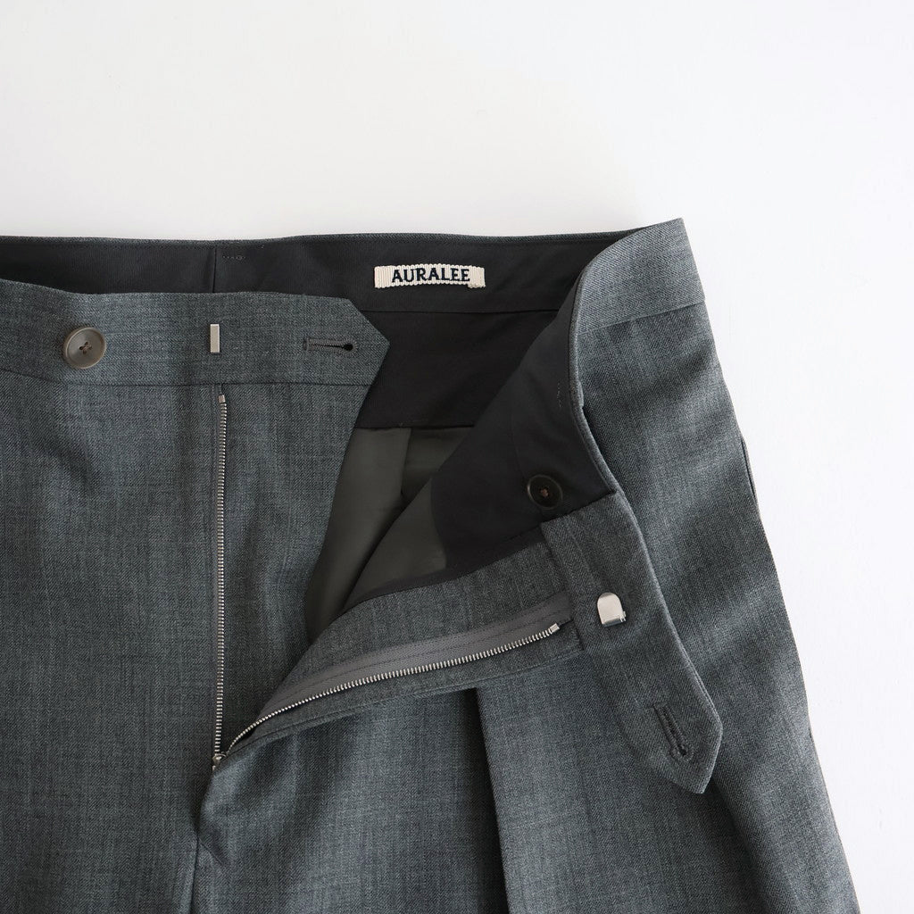 BLUEFACED WOOL TWO-TUCK SLACKS #GRAY STRIPE [A25AP05BS]