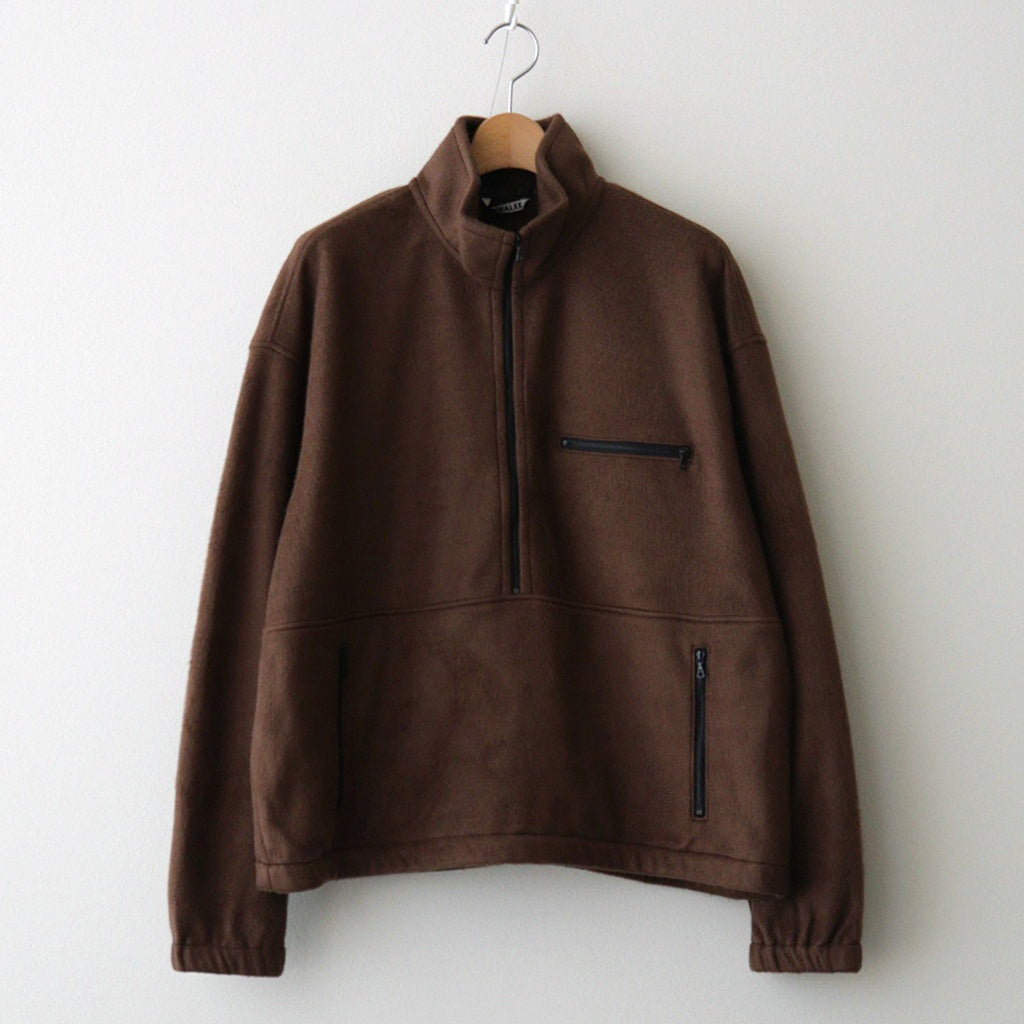PURE SILK COMFORT FLEECE HALF ZIP P/O #BROWN [A25AP02SF]