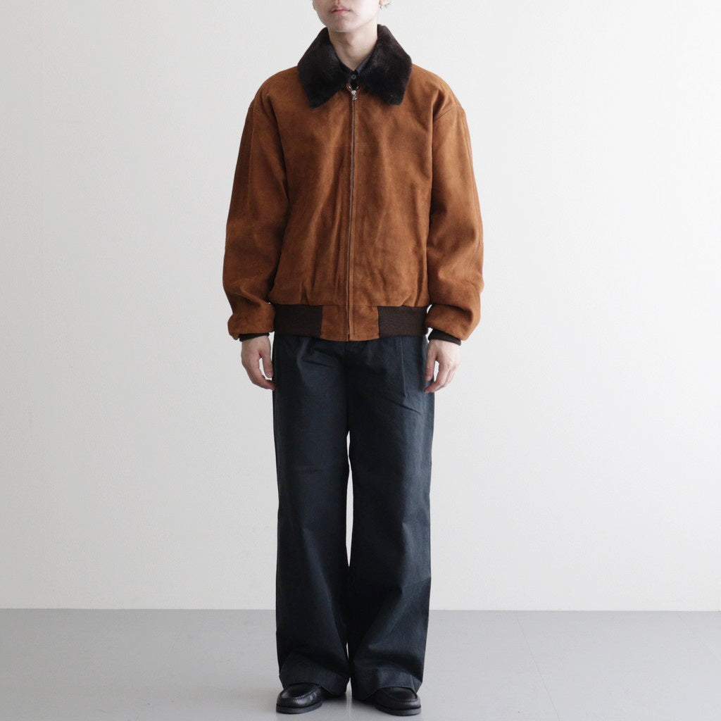 GOAT SUEDE ZIP BLOUSON #CAMEL BROWN [A25AB01GS] – ciacura