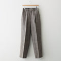 SILK LINEN NEP CHECK ONE-TUCK SLACKS #DARK BROWN CHECK [A26SP04SN]