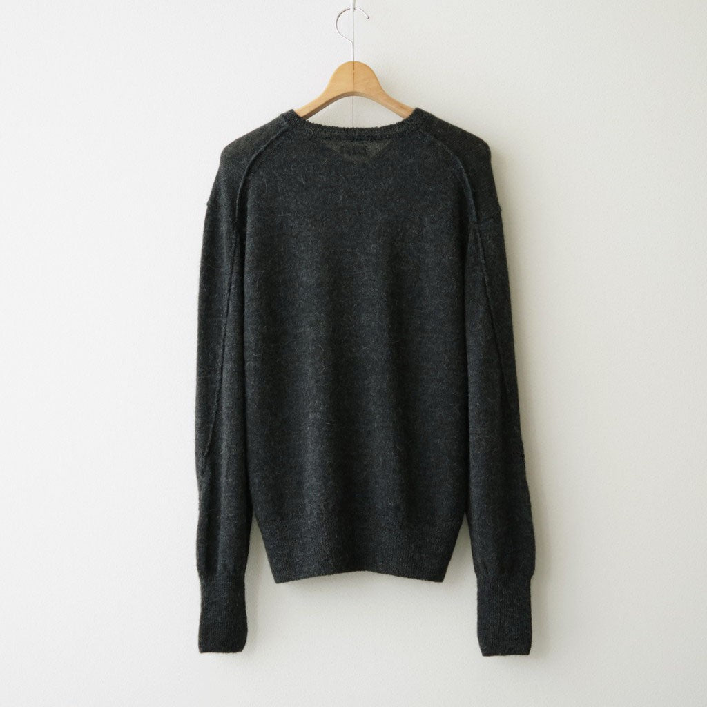 Baby Alpaca V-neck Sweater #Charcoal [YK26FW01379S]
