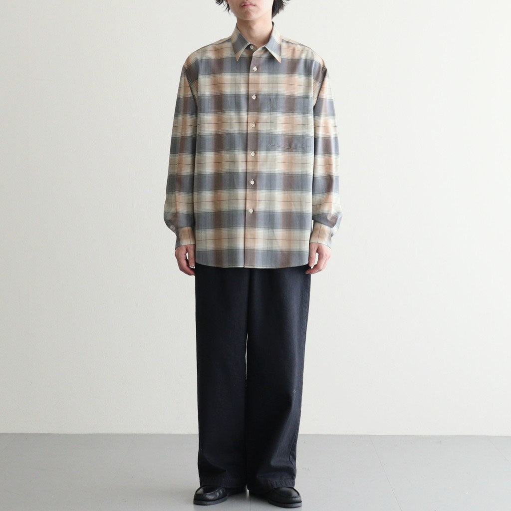 WOOL CHECK SHIRT / 2 洗えるウール　新品　最安値　早い者勝ち SUPER LIGHT WOOL CHECK SHIRT #LIGHT BROWN CHECK [A26SS01LC