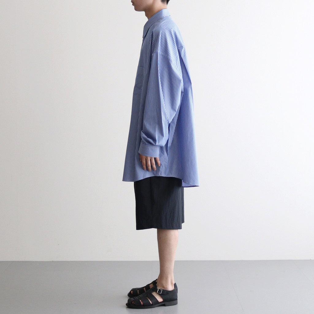 SIDOGRAS L/S Oversized Regular Collar Shirt #BLUE STRIPE [GM252-50010]