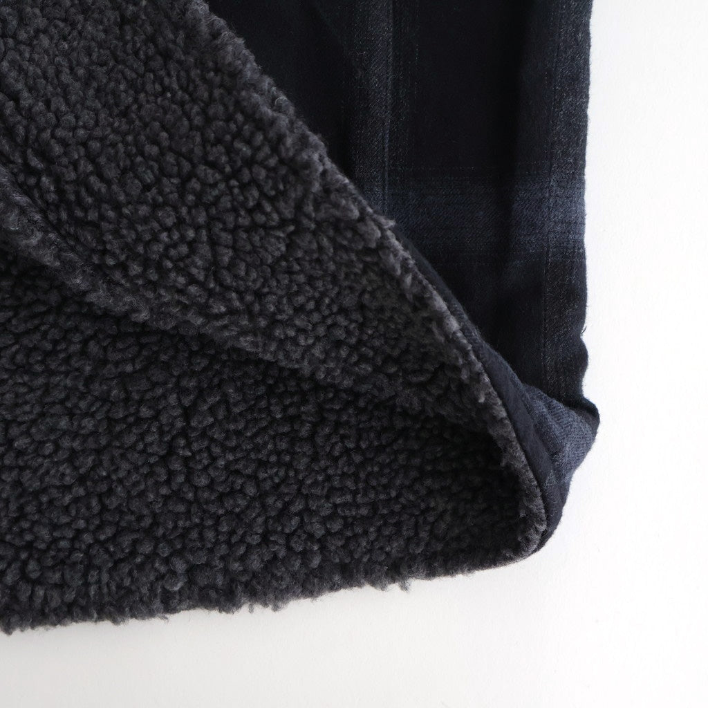 FLANNEL CHECK REVERSIBLE VEST #BLACK [FSC253-30128]