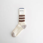 COARSE RIBBED OLDSCHOOL CREW SOCKS #BROWN [R1255-AW25]