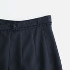 WOOL KID MOHAIR HOPSACK PLEATED SKIRT #DARK NAVY [A26SS04MH]