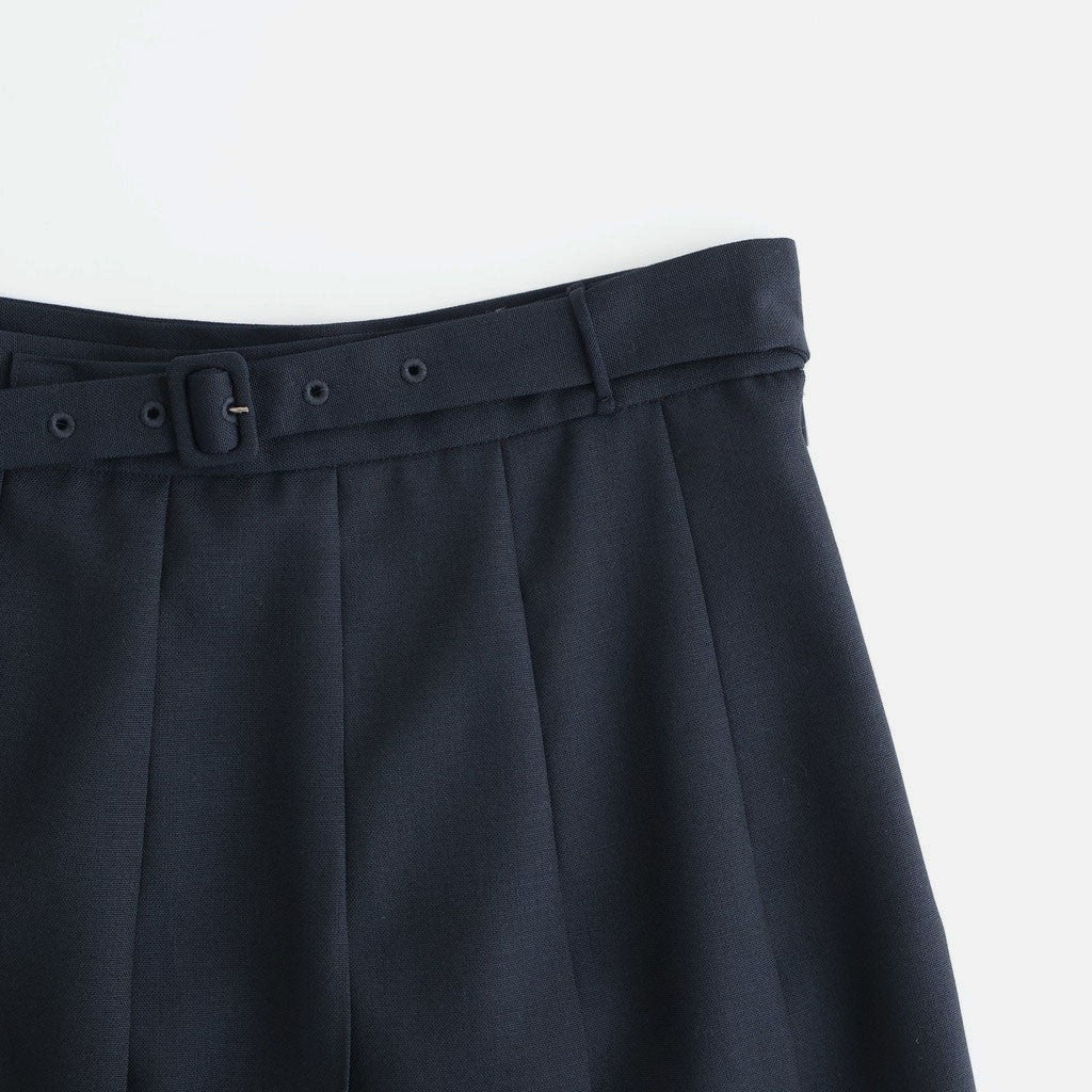 WOOL KID MOHAIR HOPSACK PLEATED SKIRT #DARK NAVY [A26SS04MH]