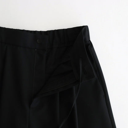 WOOL TROPICAL WIDE EASY PANTS #BLACK [PRAGCW0110]