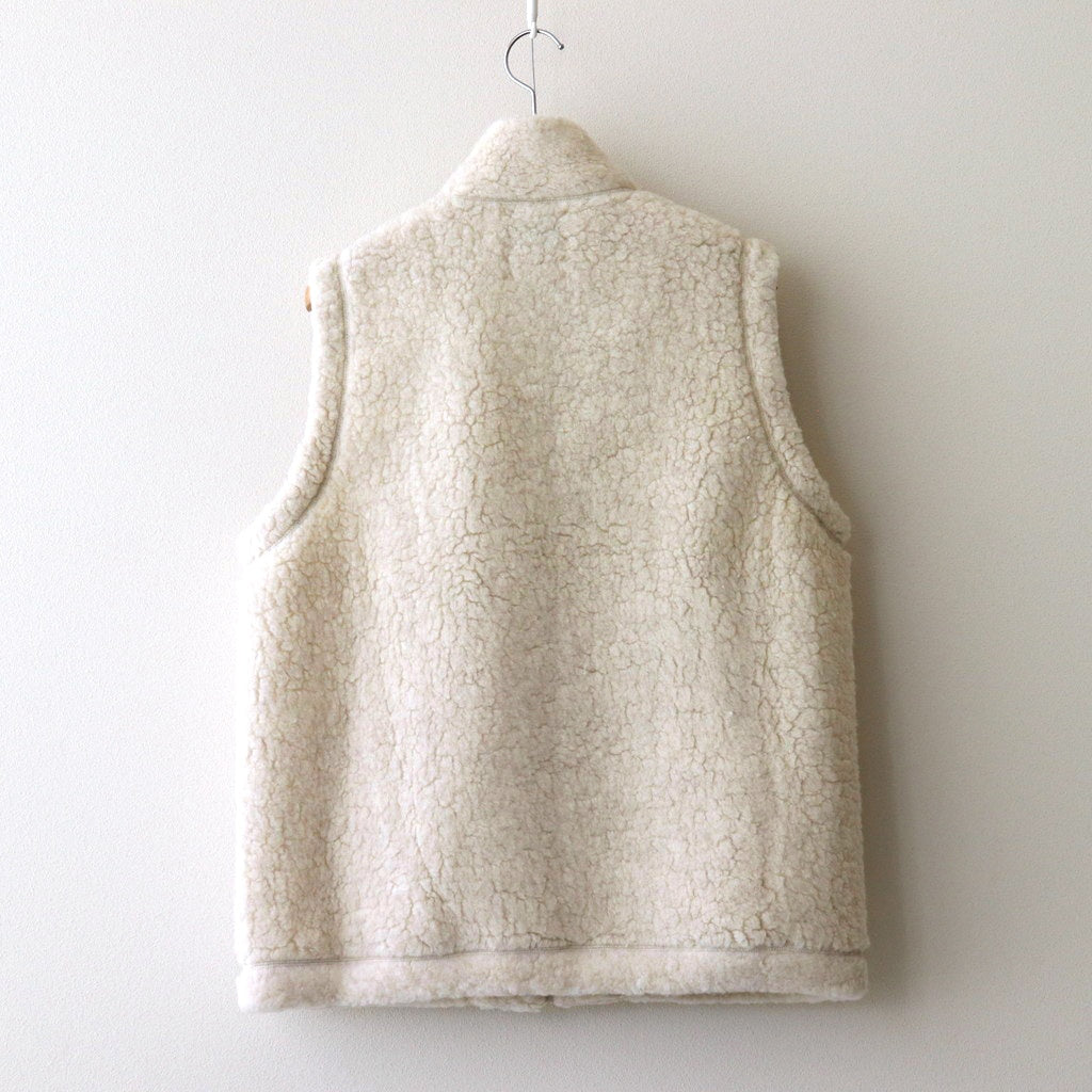 WOOL FLEECE VEST #natural l.beige [14452]
